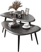 2 jeux de tables basses ovales lumineuses de luxe pour salon, table de chevet en bois pour canapé, café minimaliste moderne pour balcon