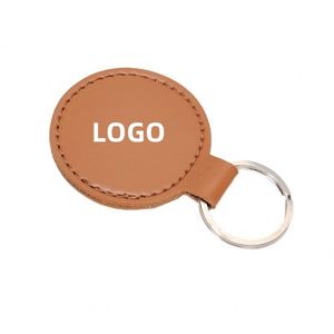2025 Custom Logo Luxury Pu Leather <b>Keyring</b> <b>Mini</b> Circle Car Keychain for Promotion Gifts - Product Image 1