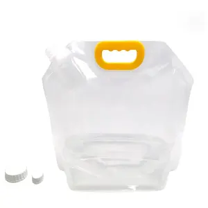 Gran oferta, almacenamiento transparente, plástico Doypack, plegable, portátil, 4L, 5 litros, contenedores para bebidas, bolsa de embalaje, bolsa de agua