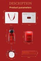 Coffret Cadeau Luxe de Bougies d'Aromathérapie Premium, Boîte Cadeau Double Porte en Verre, Cire de Soja, Cadeau Promotionnel, Cadeau de Noël, En Stock