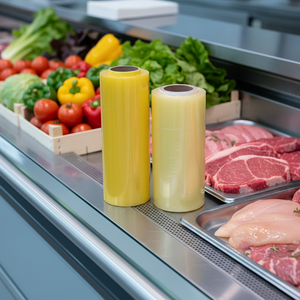 Rollo de Film Transparente de PVC de Grado Alimenticio, 30/50 cm de Ancho, 30-300 m de Largo, Resistente a la Humedad, Suave, Transparente, Marca JR, Film Estirable para Alimentos Frescos - Product Image 1