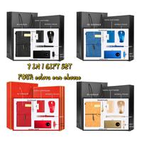 Ideas de Regalos Empresariales Ejecutivos 6 en 1: Ratón Inalámbrico, USB de 32 GB, Tarjetero, Cuaderno A5, Bolígrafo, Taza, Regalos con Logotipo para Baby Shower