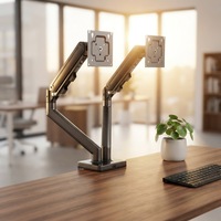 Support de moniteur double à ressort mécanique pour écrans de 17 à 37 pouces ±70 °   Inclinaison 360° °   Support VESA pivotant 100x100mm, capacité 2-9kg, directement de l'usine
