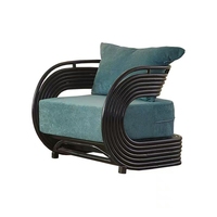 Fauteuils de hall d'hôtel en bois massif, fauteuils de salon modernes en velours doux pour hôtels et appartements