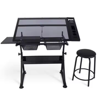 Bureau et chaise d'école pour tirage professionnel avec amplement d'espace de rangement et angle de bureau réglable