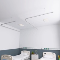 Rail de rideau médical en aluminium, rail de rideau de séparation pour hôpital et crochet