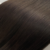 Haiyi Invisible Invisible Sew in Genius Weft Ringan untuk Rambut Tipis Alami Tanpa Kusut Tanpa Rontok Double Drawn # Warna 1B