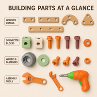 Coffret de jeu d'assemblage éducatif pour enfants : Boîte à outils de réparation de simulation avec perceuse électrique, tournevis et jeu de vis en plastique