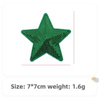 Nouveau Style coréen coloré étoile à cinq branches paillettes tissu Patch fabricant mignon brodé paillettes Applique perle réfléchissante