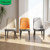 Chaise de salle à manger de luxe orange à dossier haut, design minimaliste, pour la maison et les restaurants, avec dossier confortable – Prix de gros