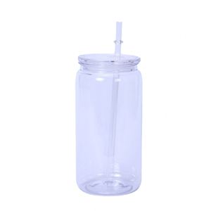 ขวดโหลพลาสติกแบบมีหูจับและหลอดดูด ขนาด 16 ออนซ์ ผลิตตามสั่ง (OEM) สำหรับนักศึกษาในหอพักมหาวิทยาลัย - Product Image 5
