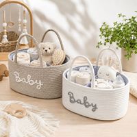 Panier à couches pour bébé en coton tissé, fait main, divisable et détachable, style européen, bac de rangement pour jouets, organisateur pratique pour les mamans