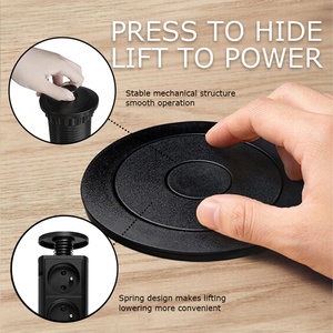 Enchufe retráctil de 16A con 3/4 tomas de corriente EU, nuevo, color negro, para encimeras de cocina, <span class=keywords><strong>enchufes</strong></span> de escritorio, enchufe francés - Product Image 3