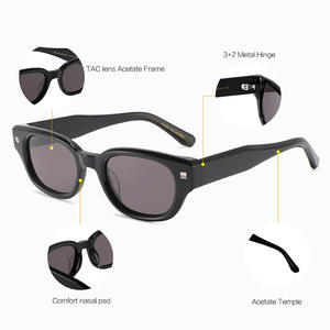 Lunettes de soleil polarisées ovales pour femme, style transfrontalier, monture noire en PC, verres TAC, protection UV400 pour le soleil, les voyages et la conduite - Product Image 3