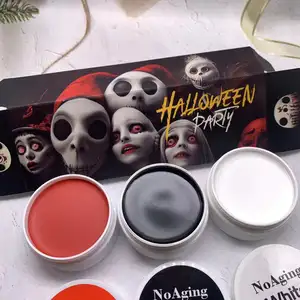 Máscara de halloween, maquiagem 3 em 1, com tinta creme, decoração de rosto, dia das bruxas, halloween 2022