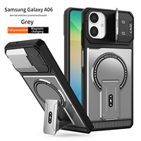 Coque de Téléphone Durable Anti-Chute avec Support Béquille PC et TPU Magnétique Puissant et Fenêtre Coulissante pour Samsung A06 A15 A26