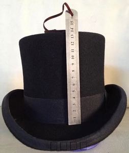 Sombrero de Copa Clásico Negro de Fieltro de Lana Británica de Alta Calidad, Corona Alta de 13.5cm, Sombrero de Lana para Caballero, Iglesia, Fiesta - Product Image 3