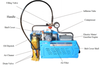 Les mini compresseurs portatifs Offre Spéciale d'air PCP nettoient les compresseurs de plongée de plongée de lutte contre l'incendie de trois cylindres 2.2kw 3hp 80L-100L/min