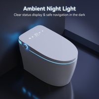 WC intelligent monobloc avec éclairage nocturne, siphon en S allongé en céramique, chasse d'eau Tornado, réservoir encastré, siège chauffant, capteur de pied, OEM
