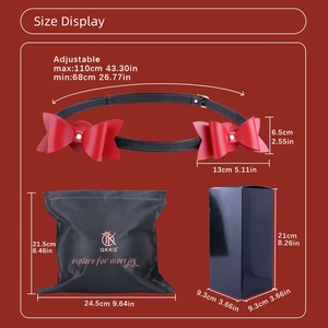 Christmas <b>Gift</b> Metal Spike Chest Nipples Massager PU Leather Breast Bondage Cover Fetish <b>Bow</b> Breast Binder Sex Toy for Women Men - Product Image 6