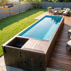 custom fiberglass luxury deep above ground backyard swimming <b>pool</b> adult 40ft shipping container jacuzzi swim spa <b>pool</b> for sale - Product Image 4