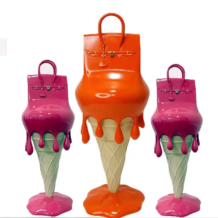 New Design Large Size Standing Melting Fiberglass Handbag ice cream For Sale