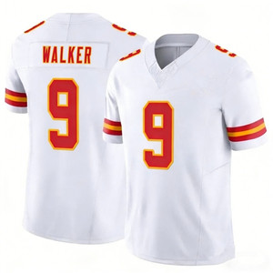 Maillots de football pour hommes Kansas City Kenneth Walker III 9, nouvelle arrivée, maillot de football américain cousu, rouge et blanc - Product Image 3