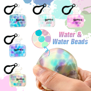 TPR Pull Crystal Sparkle Water Beads Fill Stretch Perfume Bottle Shape Creative Keychain Pendant Decoration Accessories - Product Image 5