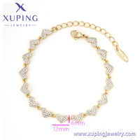 X001249726 XUPING Bracelet pour femme en cuivre écologique plaqué or 14 carats, forme cœur simple, bijoux de mode, vente en gros