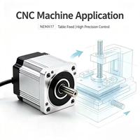 Kit de moteur pas à pas Nema 17, moteur hybride 1,8 degré 42 mm 2 phases 4 fils pour imprimante 3D, machine de gravure CNC