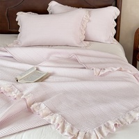 Parure de lit en dentelle rococo française, couleur unie, en soie naturelle et coton, couette douce et agréable pour la peau, moderne, pour lit King Size, usage domestique - Fille, 200TC