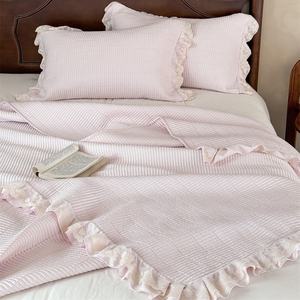 Parure de lit en dentelle rococo française, couleur unie, en soie naturelle et coton, couette douce et agréable pour la peau, moderne, pour lit King Size, usage domestique - Fille, 200TC - Product Image 6