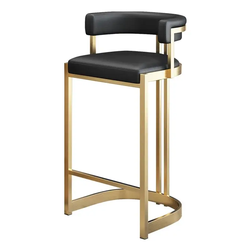 2024 Bar taburesi yüksek tabure ferforje ev arkalığı high-end dışkı kavisli plaka İskandinav minimalist bar sandalyesi yüksek sandalye