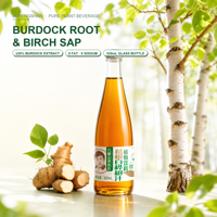 Concentré de Boisson Végétale à Base de Sève de Bouleau et d'Extrait de Racine de Kudzu 20% – Ingrédients Nettoyants et Naturels – 320ml*6 Bouteilles en Verre Transparent