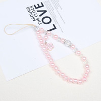 Lanière de téléphone perlée, style girly, perles fixes, lanières en perles, porte-clés, sac, étui de téléphone pour fille, chaîne suspendue