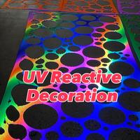 Toile fluorescente UV, tentures psychédéliques UV, décoration extensible en toile pour scène DJ, fête PSY