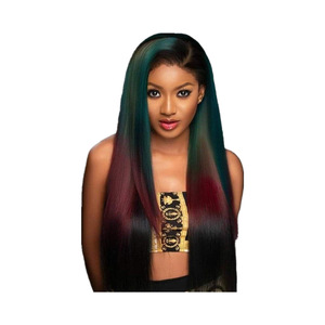 Parrucca Sintetica Lunga <span class=keywords><strong>e</strong></span> Liscia per <span class=keywords><strong>Donne</strong></span>, Stile Europeo <span class=keywords><strong>e</strong></span> Americano, con Sfumatura Verde <span class=keywords><strong>e</strong></span> Rossa - Product Image 5