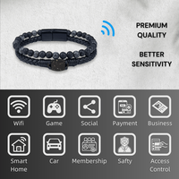 Bracelet NFC Coque de Noix de Coco en Cuir Boucle Magnétique sans Application Personnalisation 213 Cadeau NFC OEM/ODM Bracelet de Contrôle d'Accès Hôtelier