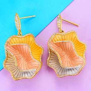 D188 di alta qualità romantico grande cuore orecchini pendenti per le donne accessori pieno zircone cubico orecchini Pendientes Mujer <span class=keywords><strong>Moda</strong></span> - Product Image 2