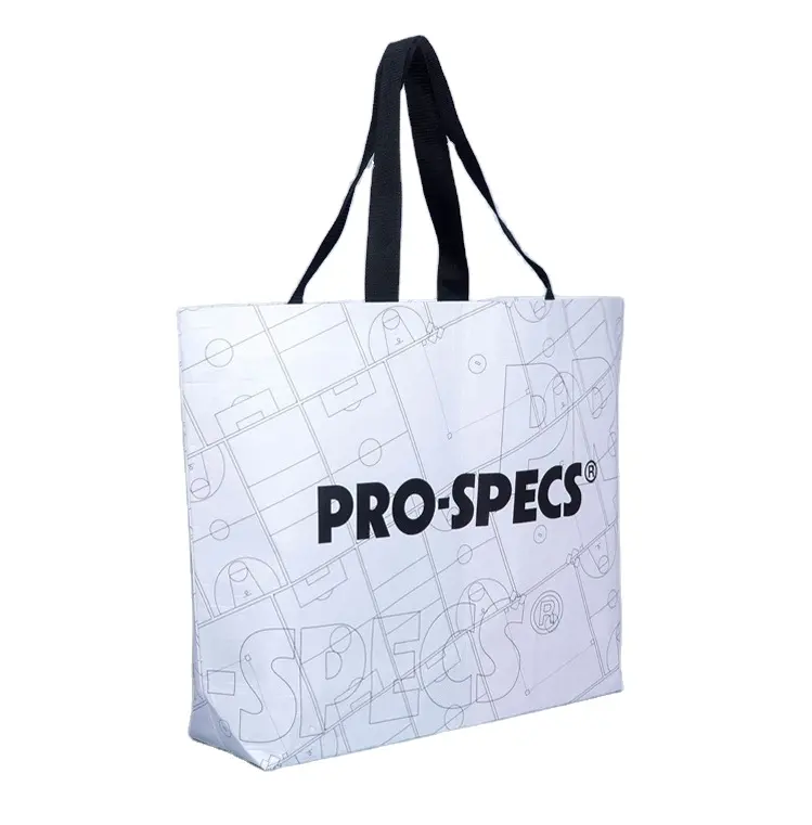 Wholesale Custom Printed Reusable RPET Shopping Bag Large Laminated Non Woven Bag