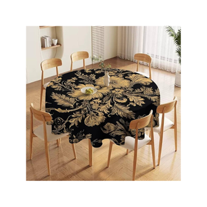 Personalized Handmade 100% Cotton Embroidered Leafy Design <b>Blue</b> 8ft Tablecloth for Rustic Weddings Lightweight Affordable Decor - Product Image 3