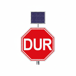 Solar Powered LED Traffic Sign 100 X 100 cm Aluminium STOP Sign for Outdoor Use Safety Road Sign - Product Image 2