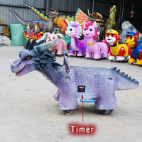 Manèges à monnayeur personnalisés en forme de dragon avec minuteur pour la location à des fêtes d'anniversaire d'enfants