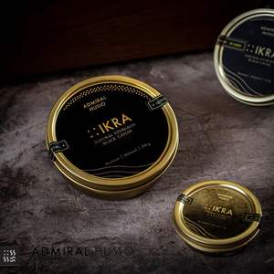 Oeufs de poisson en relief de feuille d'or de luxe imperméables surgelés personnalisés esturgeon noir étain <span class=keywords><strong>caviar</strong></span> boîte de conserve autocollants pour <span class=keywords><strong>caviar</strong></span> - Product Image 4