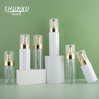 ShunXu Blanc Mousse En Plastique Moussant Bouteilles De Savon Pour Les Mains Or Pompe Soins De La Peau Mousse Nettoyant Pour Le Visage Bouteille 50ML 100ML