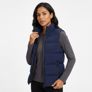 Winter Custom logo Zip up Work Gilets New Design Company Uniform Outdoor Thick Warm Sleeveless <b>Mens</b> Puffer <b>Vest</b> - Product Image 2