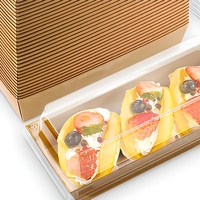 Boîte de papier kraft blanc brun Offre Spéciale boîte-cadeau de nourriture de boulangerie conteneur de Dessert petites boîtes à biscuits en papier kraft avec fenêtre transparente