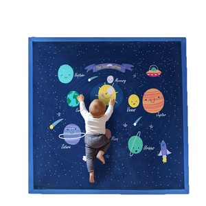 Tapis de jeu épaissi personnalisé pour bébés de 0 à 24 mois, tapis anti-chute pour ramper avec design du système solaire, usage domestique - Product Image 5