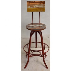 Taburete alto con marco de Metal Industrial Vintage, taburete ajustable urbano para cafetería, comedor, Bar, para Hotel, exterior, hogar, cocina, Bar, uso - Product Image 3