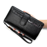 Dompet Wanita Besar Personalisasi dengan Tempat Kartu, Slot Uang Tunai Ukuran Penuh, Kantong Interior, Dompet Panjang Kulit PU dengan Resleting untuk Wanita